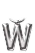 Метален ключодържател - буква W