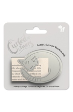 Метален книгоразделител - ъгълче - спяща котка