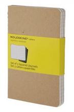 Set of 3 Squared Cahier Journals - Kraft - Large