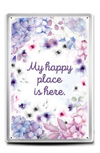 Метална табелка - A4 - My happy place is here