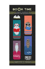 Магнитни книгоразделители - Book Time - Четящи бухал и сова