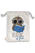 Simetro Books - Чанта за книги - Reading is fun - Бухалче с книга