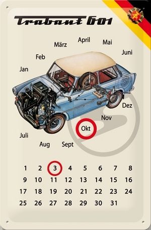 Продукт - Метален вечен календар Trabant 601