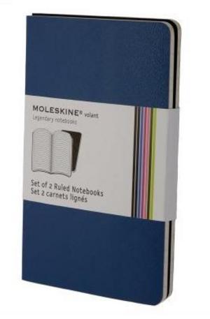 Книга - Set of 2 Volant Notebooks Ruled - Blue - Pocket