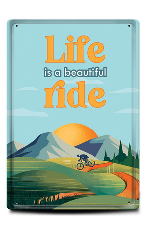 Продукт - Метална табелка - A4 - Life is a beautiful ride