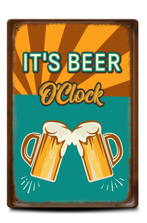 Продукт - Метална табелка - A4 - It's beer o'clock