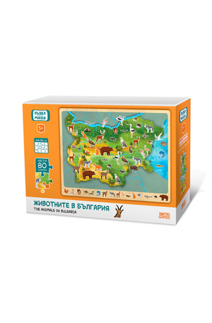 Продукт - Детски пъзел Животните в България 80 части | Отлична цена