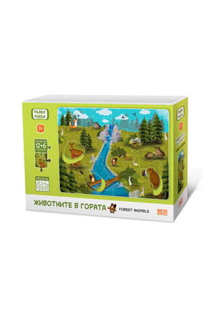 Продукт - Детски пъзел Животни в гората 12+6 части | Отлична цена
